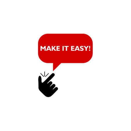 Snap finger like easy logo. Word writing text Make It Easy icon isolated on white backgroundのイラスト素材