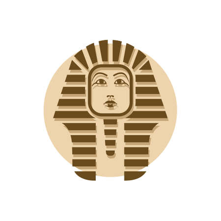 Pharaoh face icon on white backgroundのイラスト素材
