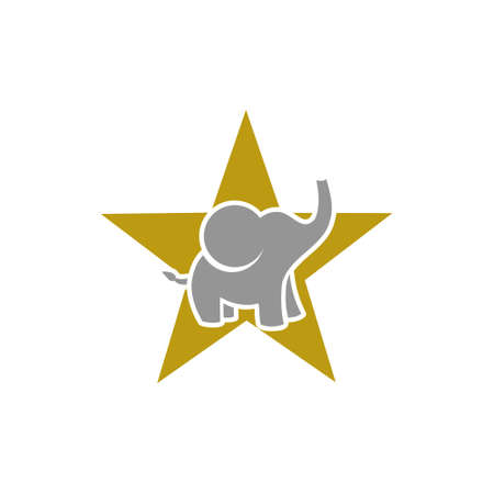 Elephant icon isolated on white background. Star conceptのイラスト素材