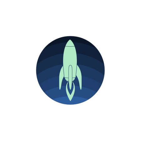 Rocket icon isolated on white background. Rocket icon in trendy design styleのイラスト素材