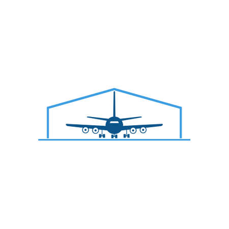Plane hangar icon for web design isolated on white backgroundのイラスト素材