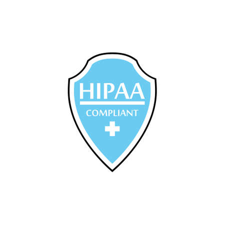HIPAA Compliance Icon Graphic with Medical Symbol isolated on white background