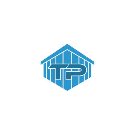 Letter TP T P Logo Design Simple. House or home conceptのイラスト素材
