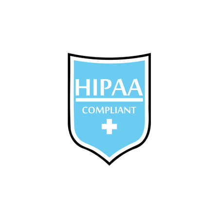 HIPAA Compliance Icon Graphic with Medical Symbol isolated on white backgroundのイラスト素材