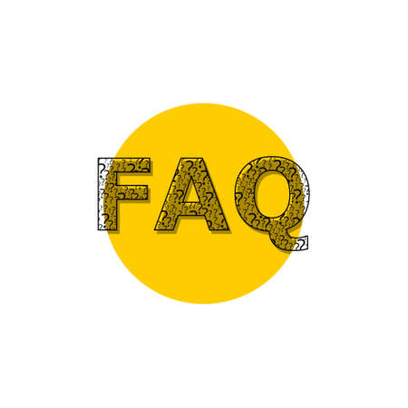 FAQ button icon isolated on white backgroundのイラスト素材
