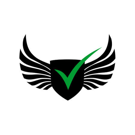 Shield with check mark icon isolated on white backgroundのイラスト素材