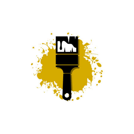 Paint brush vector icon isolated on white backgroundのイラスト素材