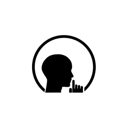 Simple illustration of head symbol quiet icon for web design isolated on white backgroundのイラスト素材