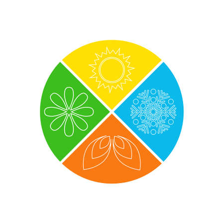Four seasons symbols concept design isolated on white backgroundのイラスト素材