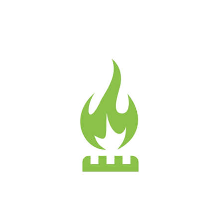 Gas Flame, Fire Burner icon. Natural Gas symbol on white backgroundのイラスト素材