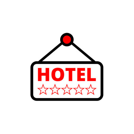 Hotel sign icon isolated on white backgroundのイラスト素材