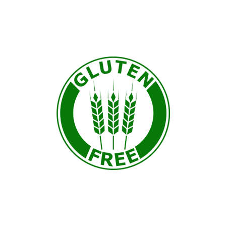 Gluten free green badge for diet control icon. Gluten free sign isolated on white backgroundのイラスト素材