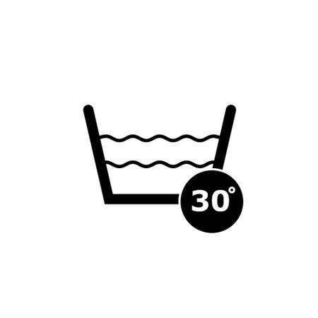 30 degrees wash icon isolated on white backgroundのイラスト素材
