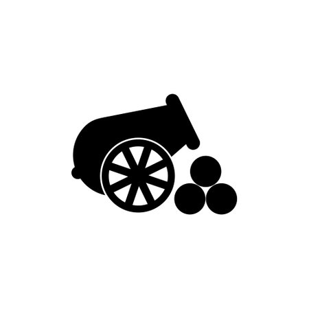 Black Cannon icon isolated on white backgroundのイラスト素材
