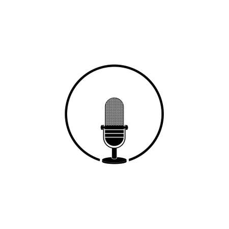Retro microphone icon isolated on white backgroundのイラスト素材