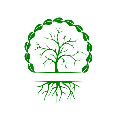 Green Tree icon isolated on white backgroundのイラスト素材