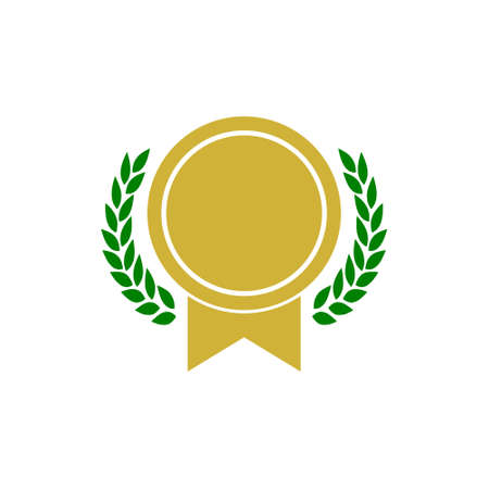Award glyph style design. Laurel leaves icon isolated on white backgroundのイラスト素材