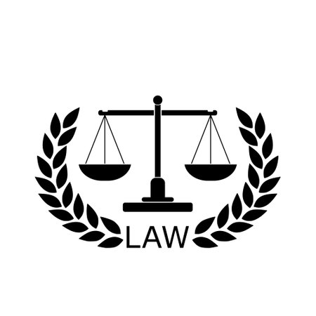 Law icon isolated on white background. Justice scale iconのイラスト素材