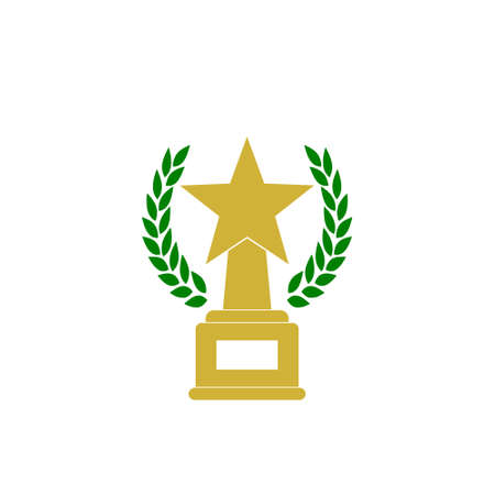 Award glyph style design. Laurel leaves icon isolated on white backgroundのイラスト素材