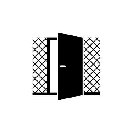 Open door of the house icon isolated on white backgroundのイラスト素材