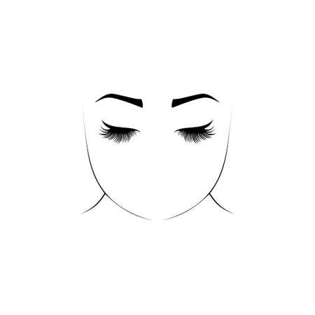 Woman face logo design isolated on white backgroundのイラスト素材