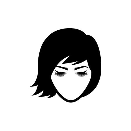 Woman face logo design isolated on white backgroundのイラスト素材