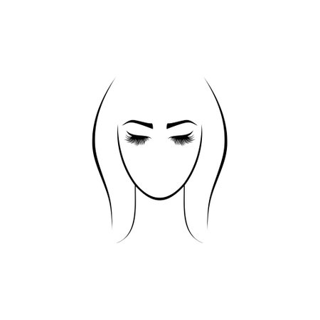 Woman face logo design isolated on white backgroundのイラスト素材