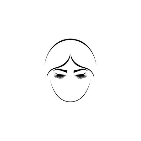 Woman face logo design isolated on white backgroundのイラスト素材