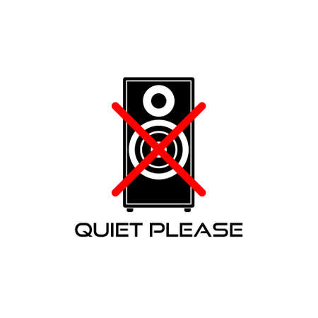 Quiet please sign. Keep silence icon isolated on white backgroundのイラスト素材