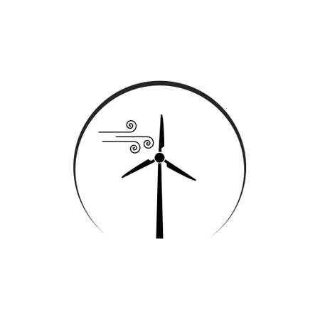 Windmill icon on white backgroundのイラスト素材