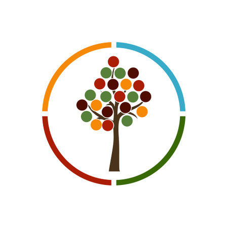 Four seasons tree icon isolated on white backgroundのイラスト素材