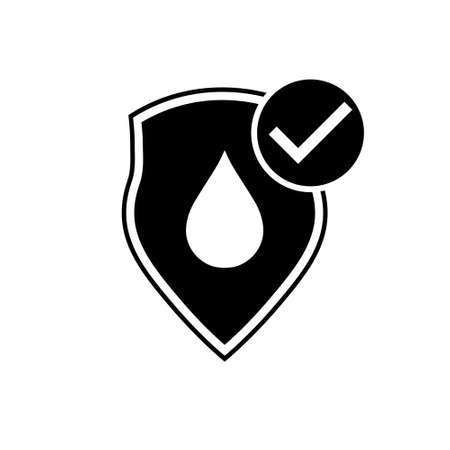 Waterproofing glyph icon. Water resistance icon isolated on white backgroundのイラスト素材