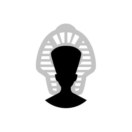 Egyptian silhouette icon. Queen Nefertiti. Cleopatra icon isolated on white backgroundのイラスト素材