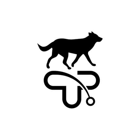 Veterinary clinic icon. Dog care sign. Pets health symbol isolated on white backgroundのイラスト素材