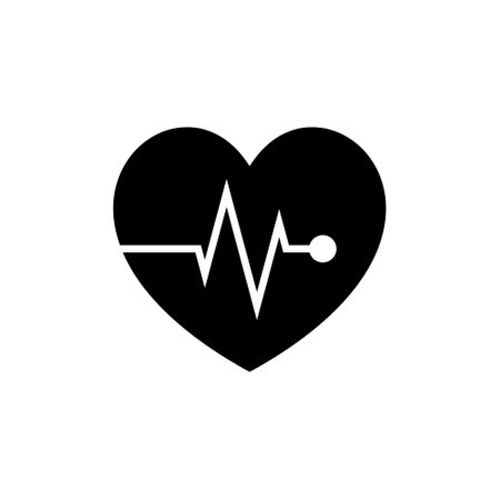 Heart Rate icon Design Element isolated on white backgroundのイラスト素材