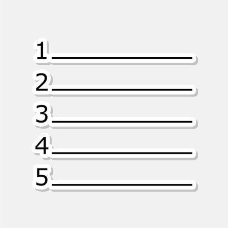 Numbered list sticker icon isolated on gray backgroundのイラスト素材