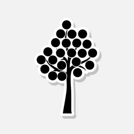 Tree sticker icon isolated on gray backgroundのイラスト素材
