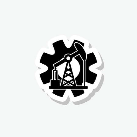 Oil refinery industry icon for web site sticker isolated on gray backgroundのイラスト素材