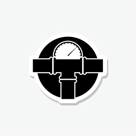 Pressure gauge sticker icon isolated on gray backgroundのイラスト素材