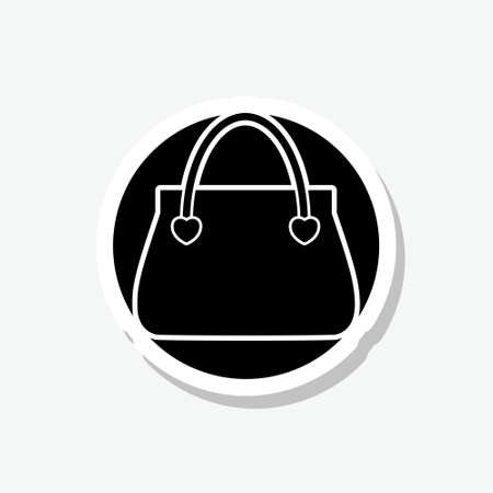 Handbag sticker icon isolated on gray backgroundのイラスト素材