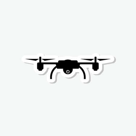 Aerial photography Drone Camera sticker isolated on gray backgroundのイラスト素材