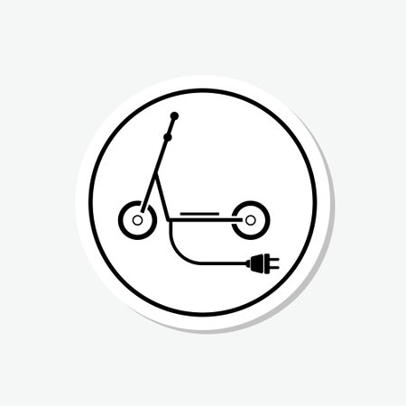 Electric Bike Sticker Icon Logo isolated on gray backgroundのイラスト素材