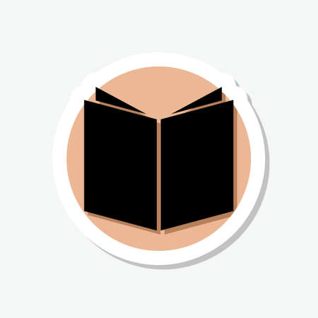 Book sticker icon isolated on gray backgroundのイラスト素材