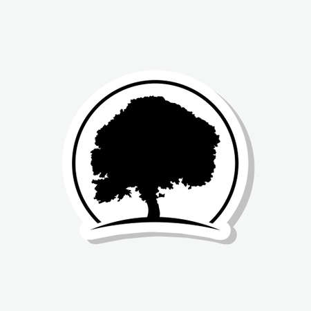 Tree sticker icon design isolated on gray backgroundのイラスト素材