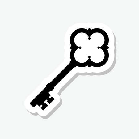 Old key sticker icon logo isolated on gray backgroundのイラスト素材