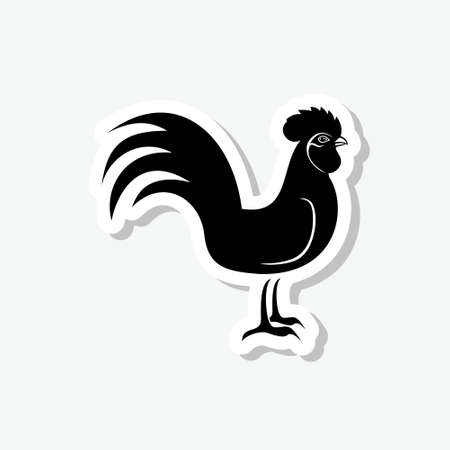 Rooster sticker icon isolated on gray backgroundのイラスト素材