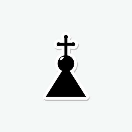 Church building sticker icon isolated on gray backgroundのイラスト素材
