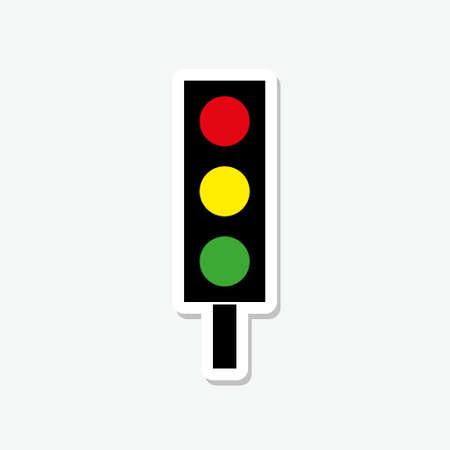 Traffic light sticker icon isolated on gray backgroundのイラスト素材