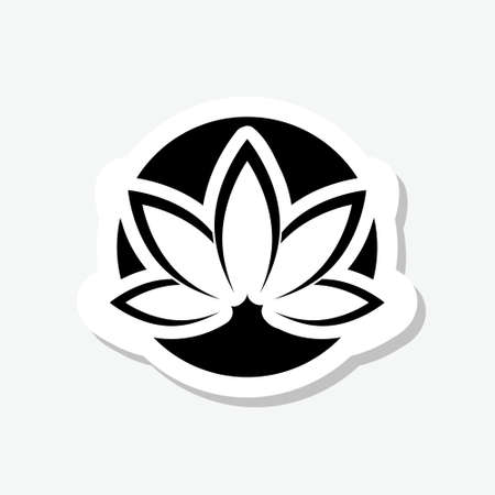 Lotus sticker icon isolated on gray backgroundのイラスト素材