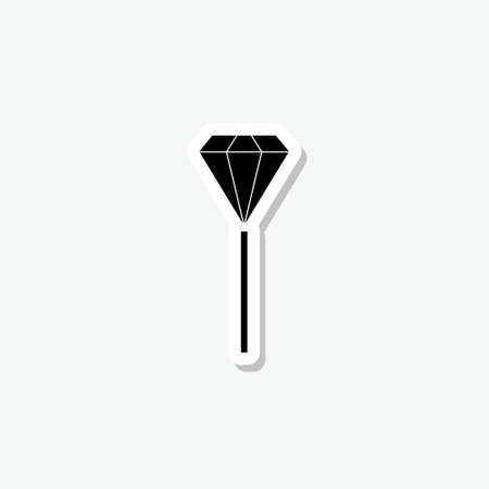 Diamond sticker Icon isolated on gray backgroundのイラスト素材